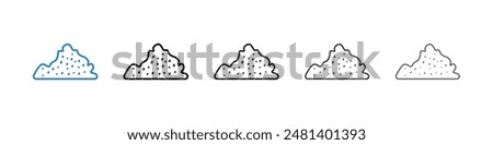 Mound liner icon vector set.