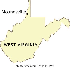 Moundsville city location on West Virginia state map