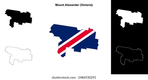 Mount Alexander (Victoria) Outline Karte Set