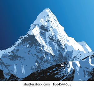 Mount Ama Dablam mountain vector illustration