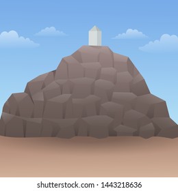 Mount Arafat in Mecca,Place of Hajj Held Illustration