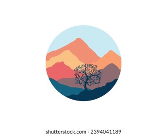 Mount arts work make with vector