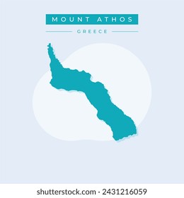 Mount Athos Region (Greece, Hellenic Republic, Hellas) map vector illustration, scribble sketch Mount Athos Autonomous state map