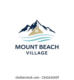 Mount Beach Village logo design template