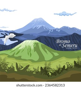 Volcán Monte Bromo desde la vista matutina de Indonesia. Volcán más visitado en Indonesia. 