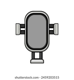 mount car holder phone cartoon. cell smart, mobile dashboard, free navigation mount car holder phone sign. isolated symbol vector illustration