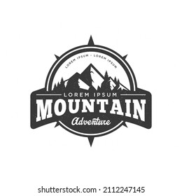 Mount Compass Mountain Peak for Travel Adventure logo design inspiration