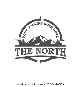Mount Compass Mountain Peak for Travel Adventure logo design inspiration