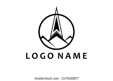 Mount Compass Mountain Peak for Travel Adventure logo design inspiration