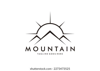 Mount Compass Top Mountain Peak for Travel Adventure Outdoor logo design inspiration