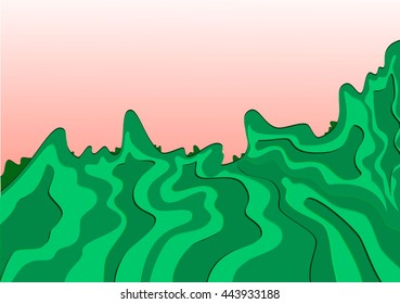 Mount desert abstraction green