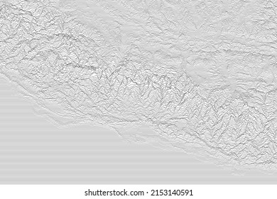 Mount Everest 3D topography map, vector contour.