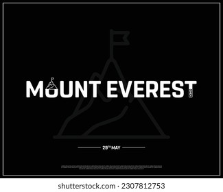 Mount Everest Day, Mount Everest, International Day, 29th May, Concept, Editable, Typographic Design, typography, Vector, Eps, International day of Mount Everest, Corporate design, Icon