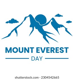 Mount Everest Day on May 29, Simple illustrations of Mount Everest with hills above the clouds