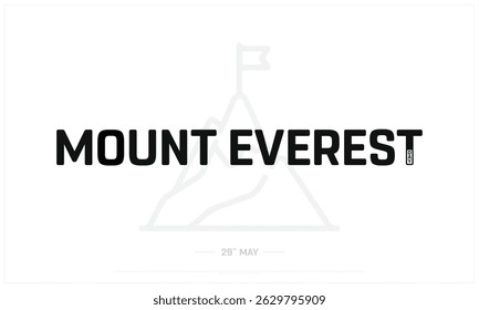 Monte Everest Day em fundo branco, Projeto tipográfico do Monte Everest Day, Projeto vetorial do Monte Everest Day, Projeto do Monte Everest Day
