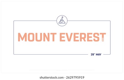 Monte Everest Day em fundo branco, Projeto tipográfico do Monte Everest Day, Projeto vetorial do Monte Everest Day, Projeto do Monte Everest Day