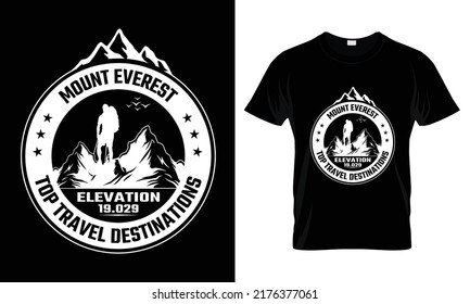 Mount Everest elevation 19.029 top travel destinations T Shirt