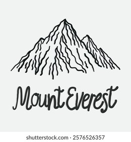Mount Everest Hand-Drawn Vector Illustration