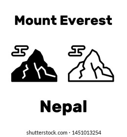 Mount everest icon in Nepal as a tourist attraction