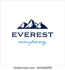 Mount everest logo with retro style design