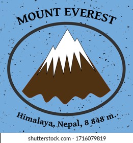 Mount Everest, Vektorillustration Berg, die Himalaya-Berge-Logo