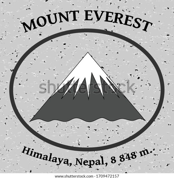 Mount Everest Mountain Vector Illustration Himalayas Stock Vector ...