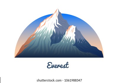 Mount Everest. Peaks and landscape early in a daylight. travel or camping, climbing. Outdoor hill tops. Sagarmatha national park, Khumbu valley, Nepal.