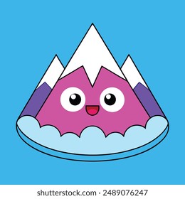 Mount Everest Vector Illustration - Cartoon, Clipart And Line Art Design, Mount Everest vector illustration in cartoon, clipart, and line art styles