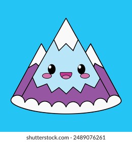 Ilustración vectorial del Monte Everest - Dibujos animados, Clipart y diseño de arte de línea, Ilustración vectorial del Monte Everest en dibujos animados, Clipart y estilos de arte de línea