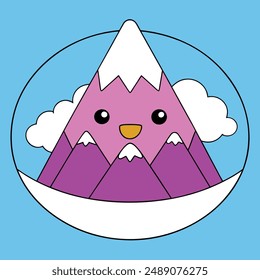 Mount Everest Vector Illustration - Cartoon, Clipart And Line Art Design, Mount Everest vector illustration in cartoon, clipart, and line art styles