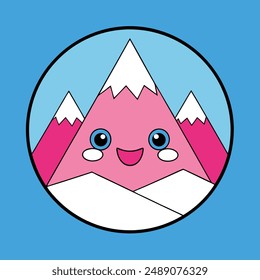 Mount Everest Vektorillustration - Cartoon, Clipart und Line Art Design, Mount Everest Vektorillustration in Cartoon, Clipart und Line Art Stile