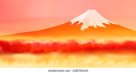 Mount Fuji autumn wave Japanese pattern background