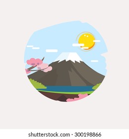 富士山 桜 のイラスト素材 画像 ベクター画像 Shutterstock