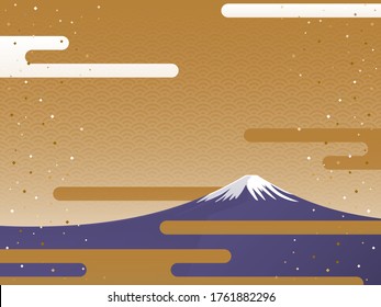 Mount Fuji and clouds / Japanese style