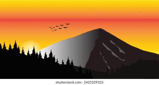 Mount Fuji and the first sunrise