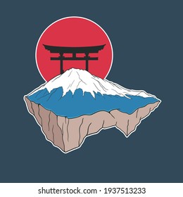Mount Fuji with Flying Land