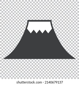 Mount Fuji icon isolated on transparent background. Vector.