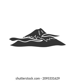 Mount Fuji Icon Silhouette Illustration. Japanese Mountain Vector Graphic Pictogram Symbol Clip Art. Doodle Sketch Black Sign.