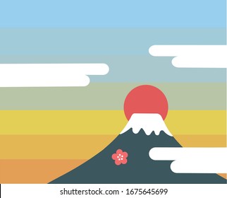 Monte Fuji Japón y Sunrise 富 士 山