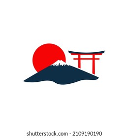 Mount Fuji Japan Icon Vector Stock Illustration