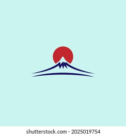 mount fuji japan vector logo