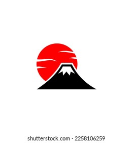 montar el logotipo fuji o montar el vector de icono fuji aislado en fondo blanco. Ilustración del Monte Fuji, Japón. El mejor logo fuji de montaje en estilo elegante. Logo de Mountain fujiyama para contenido sobre Japón.