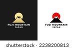 mount fuji logo or mount fuji logo vector isolated. Illustration of Mount Fuji, Japan. Best mount fuji logo in elegant style. Mountain fujiyama logo for content about Japan.
