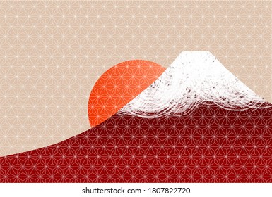 Mount Fuji New Year's card Japanese pattern background