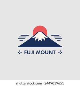 Mount Fuji retro logo concept. Japanese logo concept.