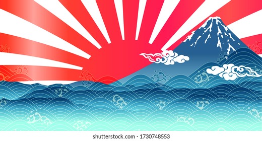 Meereswellen-Hintergrund des Fuji