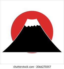 Mount fuji silhouette in japan style
