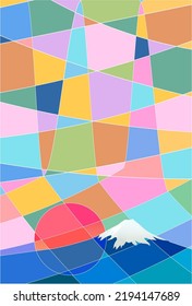 Mount Fuji sunrise New Year's card background