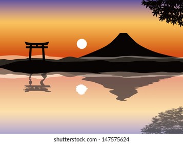 Mount Fuji sunset