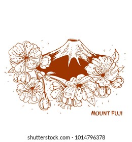 Mount Fuji, vector illustration.